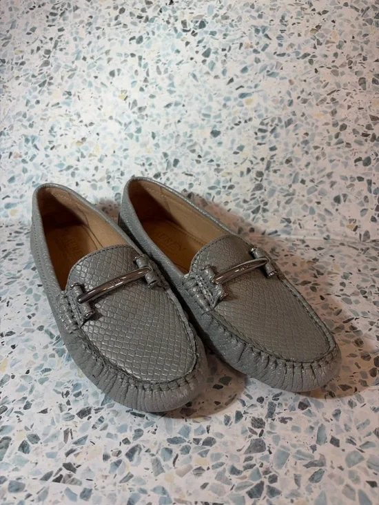 Lauren Ralph Lauren Gray Caliana Leather Driving Loafers Size 6.5B Snake - Picture 3 of 8